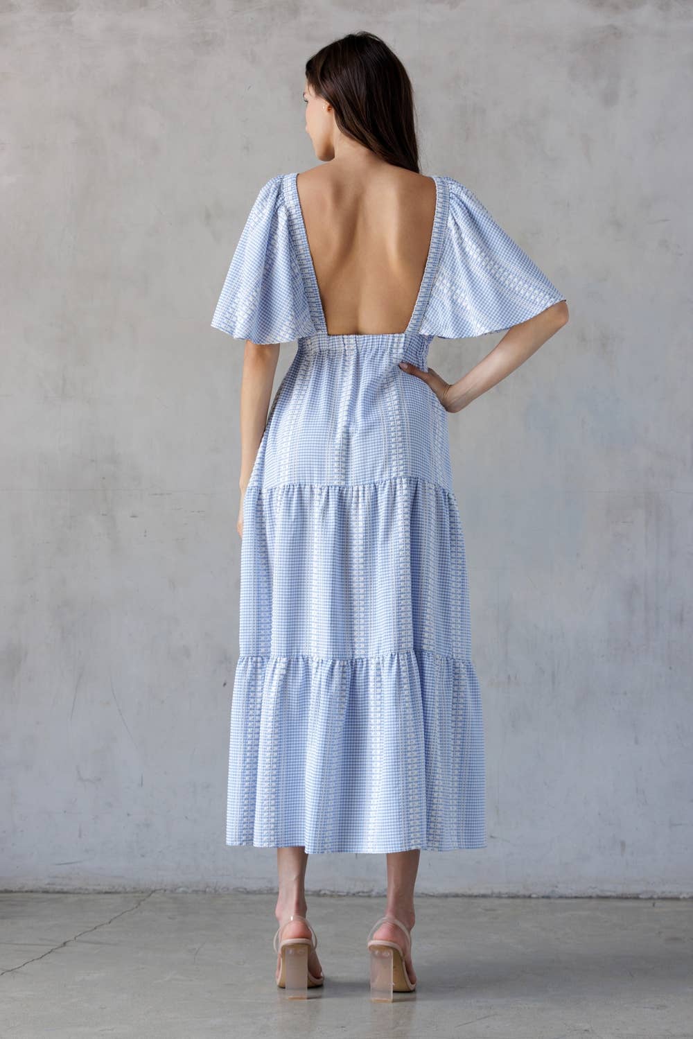 Down the cape maxi dress