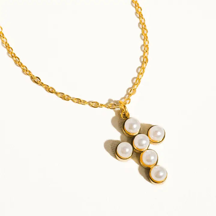 Faith Pearl Cross Necklace