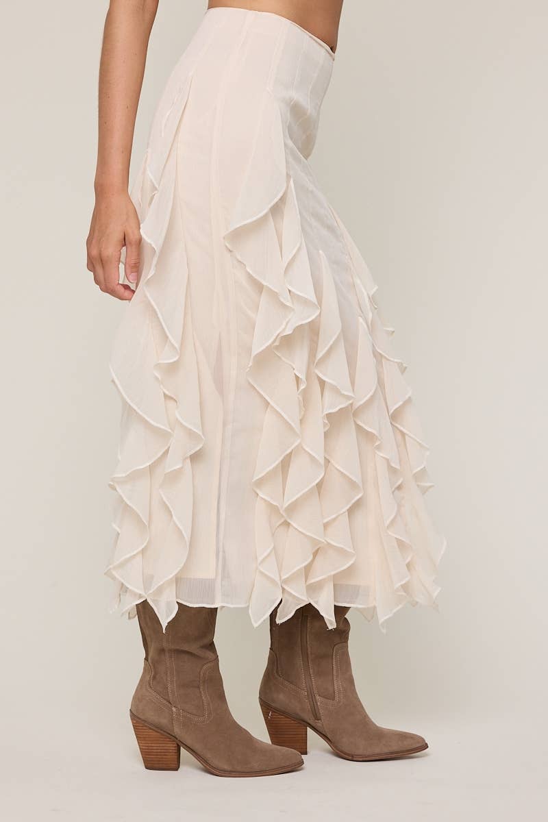 Ruffle Romance Midi Skirt