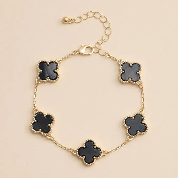 Multi Floral Shape Charm Bracelet in Shell