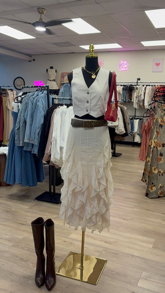 Ruffle Romance Midi Skirt