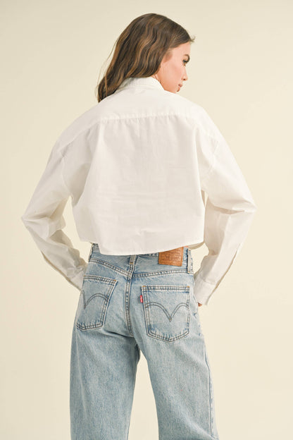 Alyson Crop Buttondown Top
