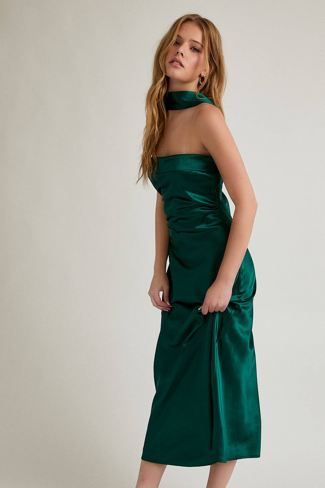 Evergreen Elegance Midi Dress