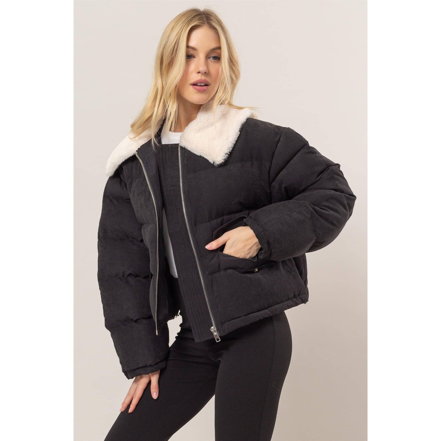 Frosted Edge Puffer Jacket