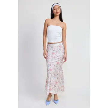 Bias Floral Maxi Skirt