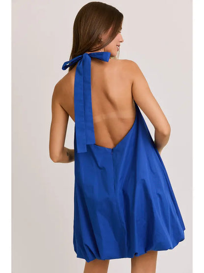 Halter Neck Bubble Hem Dress