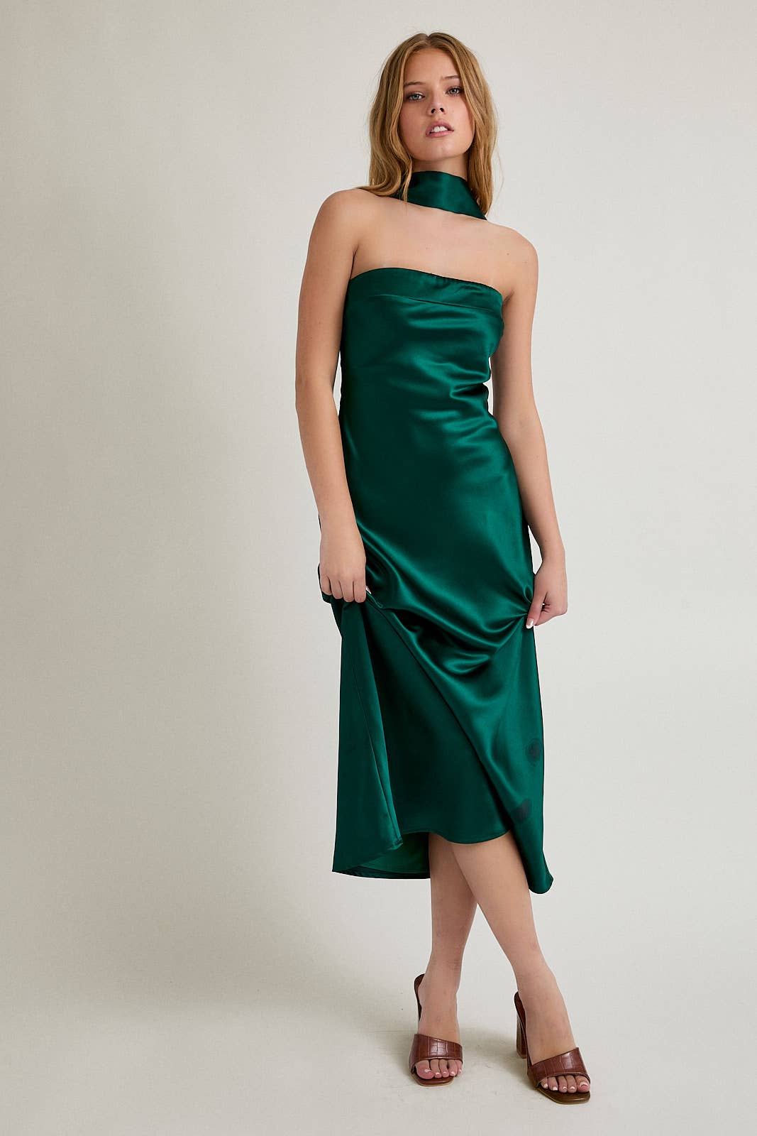 Evergreen Elegance Midi Dress