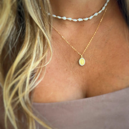 Blessed Mother Virgin Mary Religious Necklace Gold Filled