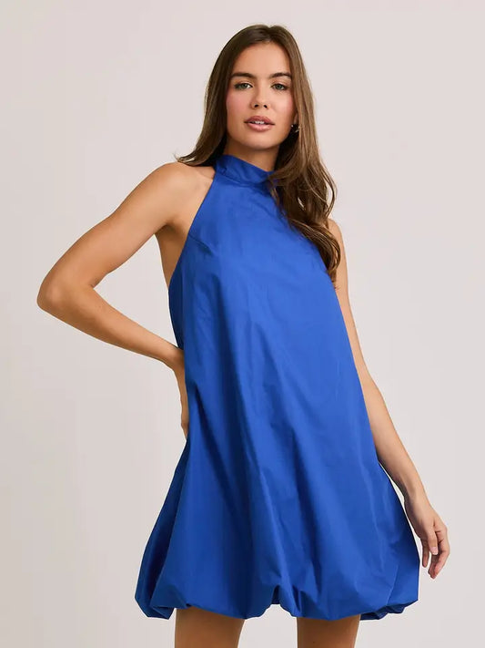 Halter Neck Bubble Hem Dress