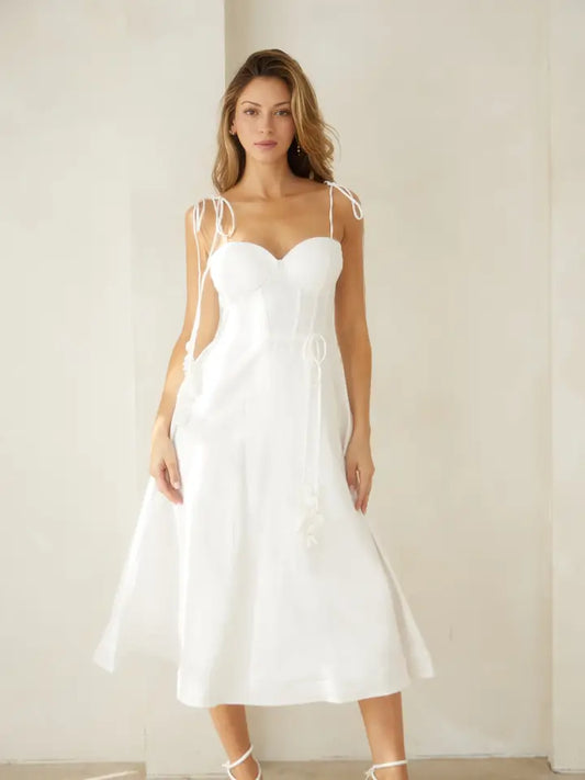 Bustier Shoulder Tie Dress