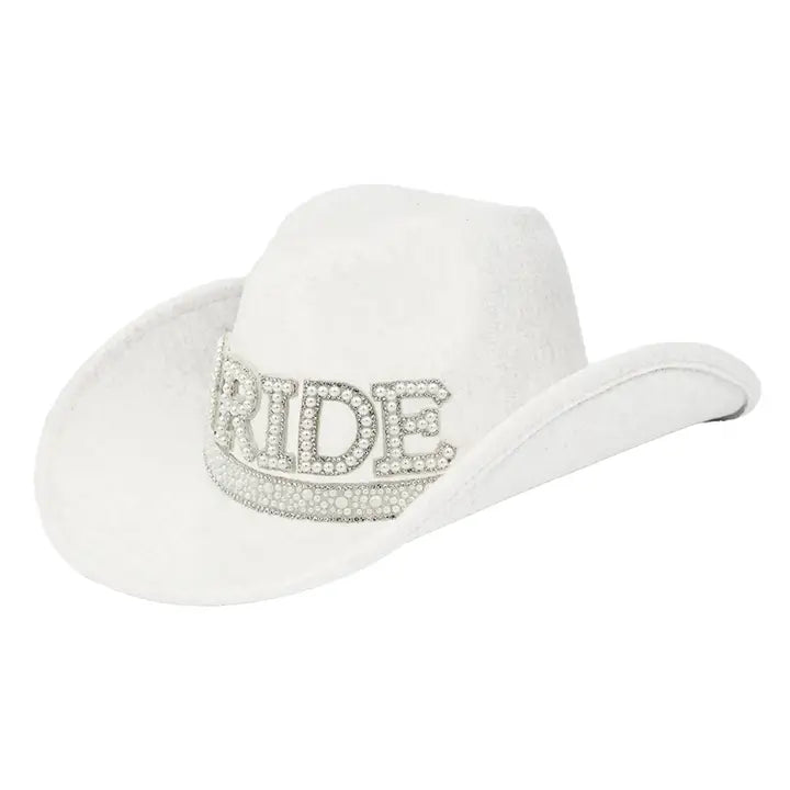 Vegan Bride Pearl Cowboy Hat