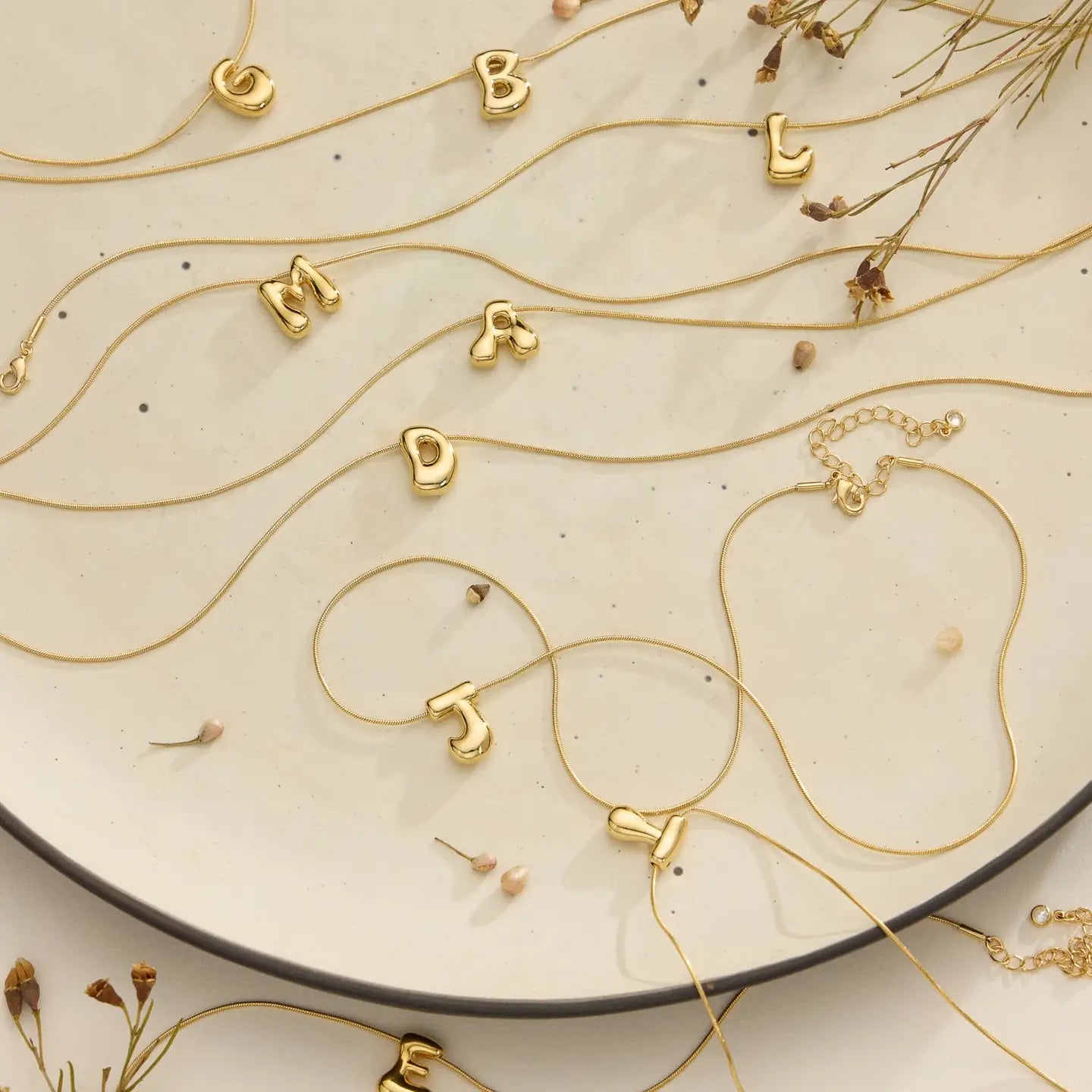 Bubble Initial Necklace