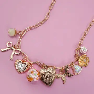 Heart Locket Butterfly Bow Flower