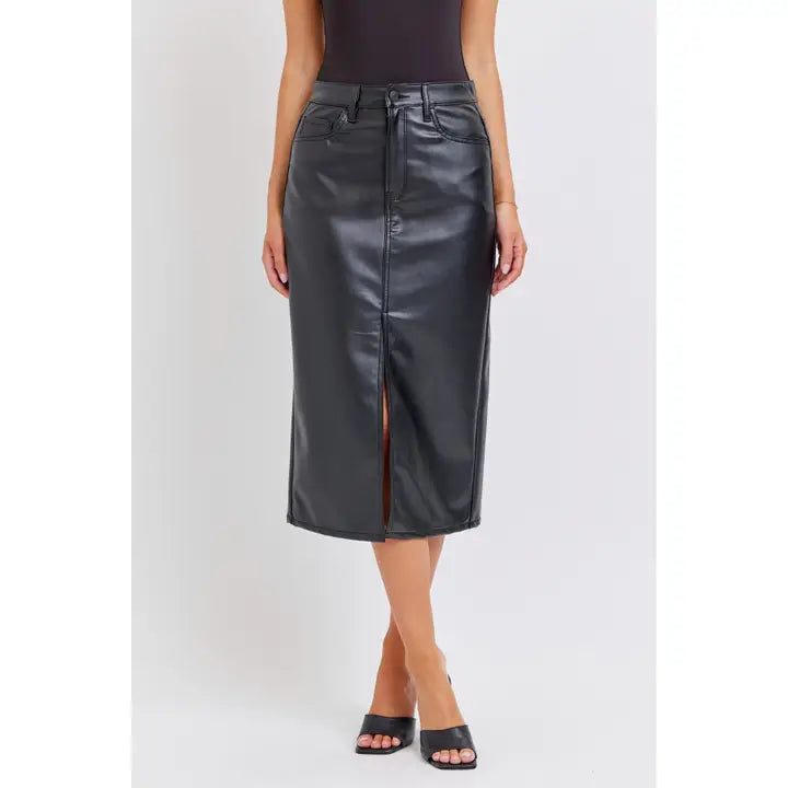 Jade Midi Skirt with Front Slit