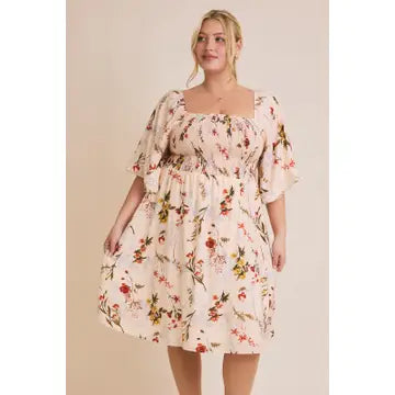 Long Sleeve Floral Print Dress