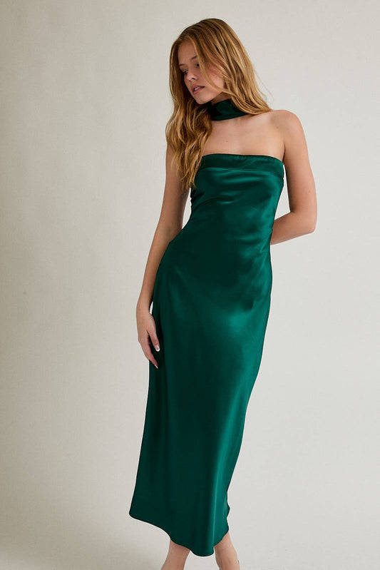 Evergreen Elegance Midi Dress