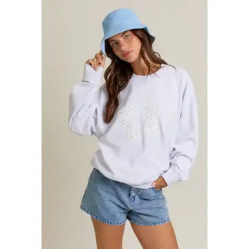 USA Ditsy Oversized Sweatshirt