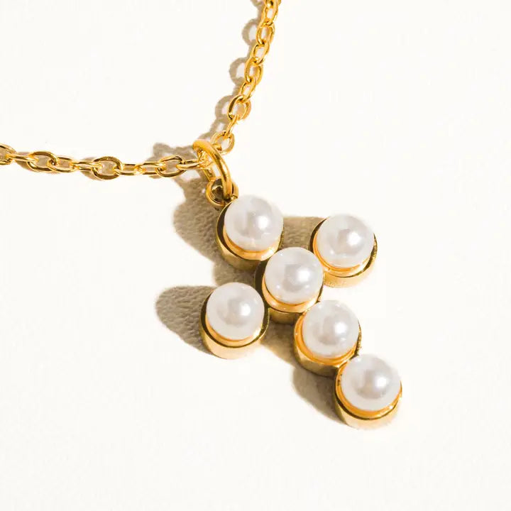 Faith Pearl Cross Necklace