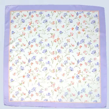 Flower Print Silky Feel Bandana Scarf