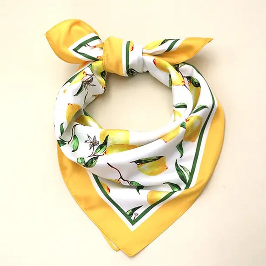 Lemon Silky Feel Bandana Scarf