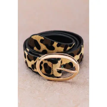 Classic Oval Buckle Leather Belt