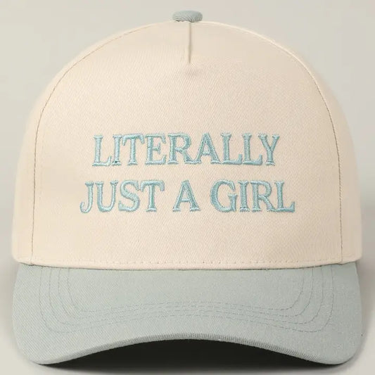 Literally Just A Girl Embroidery Two Tone Trucker Hat