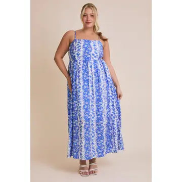 Back Floral Stripe Dress