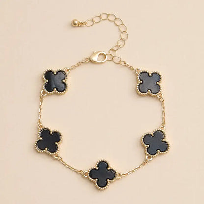 Multi Floral Shape Charm Bracelet in Shell