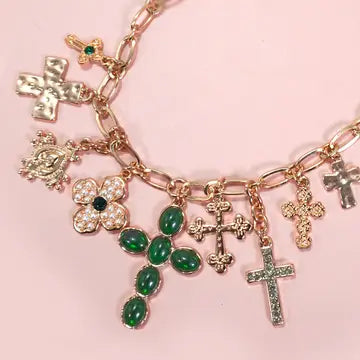 Multi Cross Charms Necklace