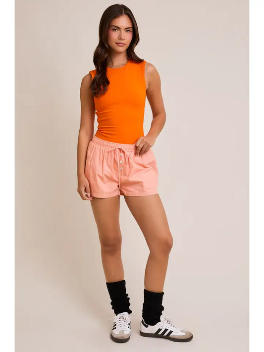 Waist Tie Check Shorts