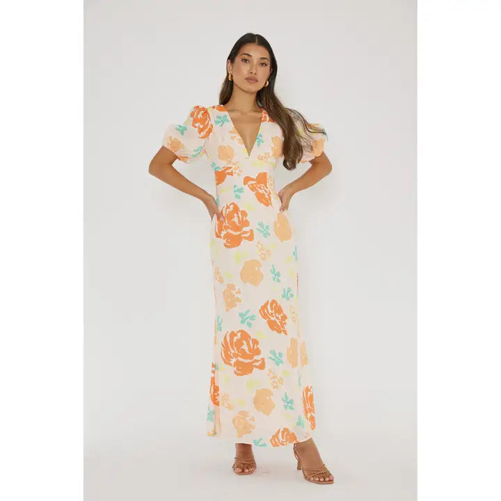 Sunset Petal Maxi Dress