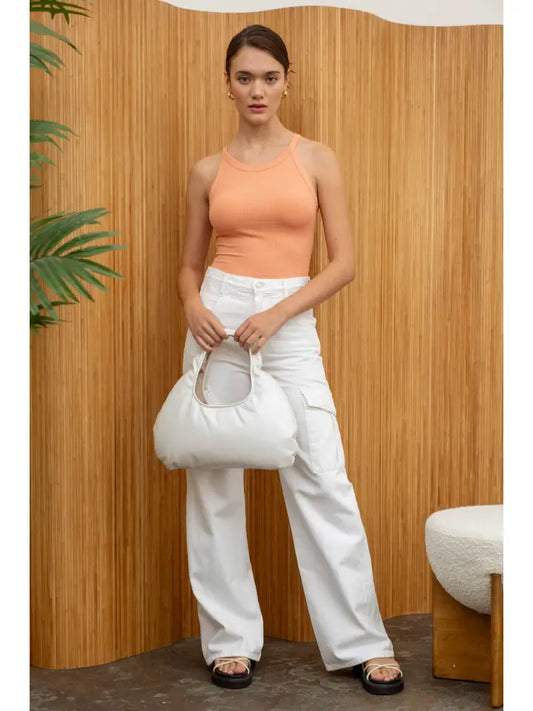 Solid Round Neck Knit Tank