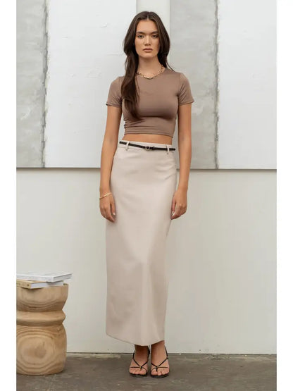 Reversible Round Neck Short Sleeve Crop Top