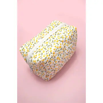 Ditsy Quilted Cotton Floral Cosmetic Pouch Bag